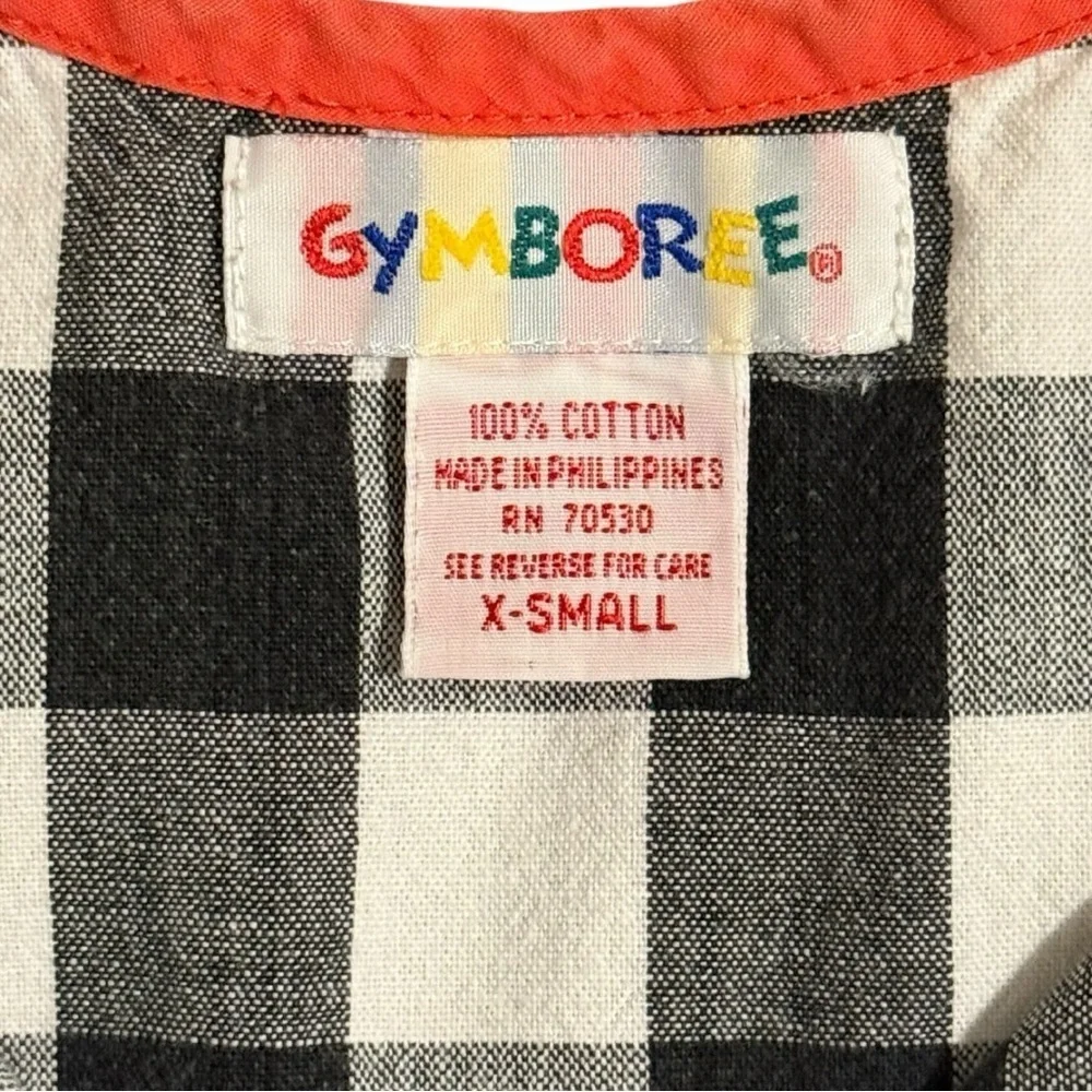 Vintage Gymboree Buffalo Check Plaid Dress X-Small Rainbow Tag 90s Y2K